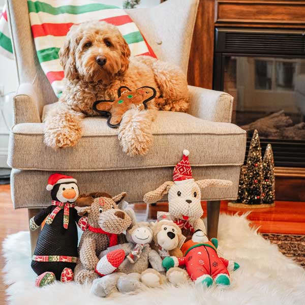 Playful Pair Holiday Dog 15"