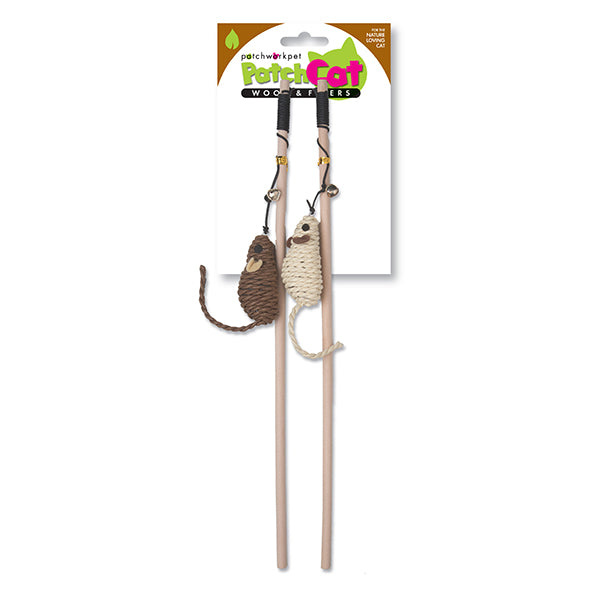 Natural Wand Mice Cat Toy PatchworkPet