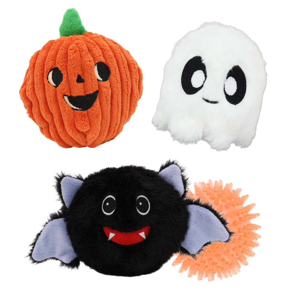 Halloween Pricklet Trio – Happy Pumpkin, Ghost &amp; Black Bat