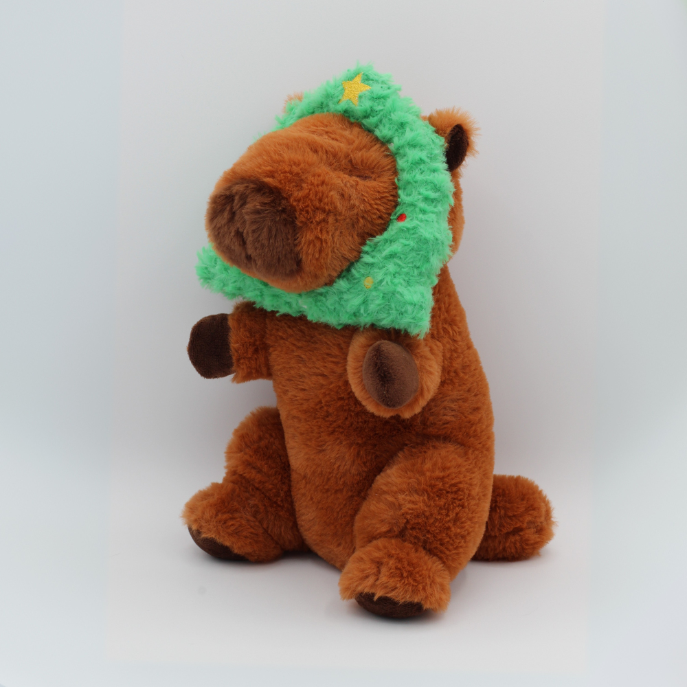 Capybara with Christmas Tree 11"