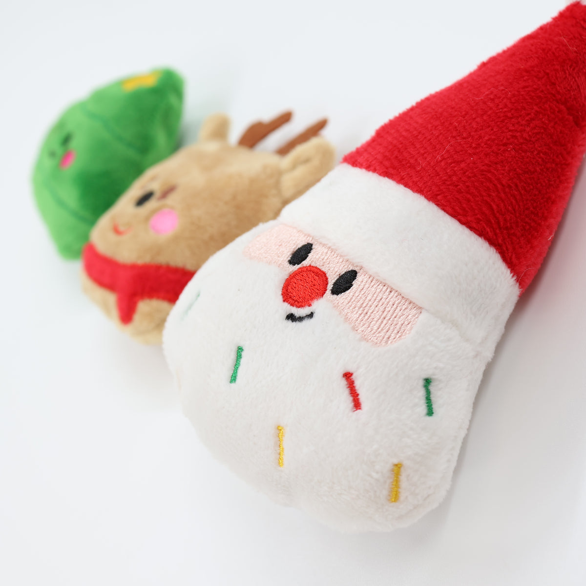 Santa, Reindeer and Christmas Tree Trio 4"