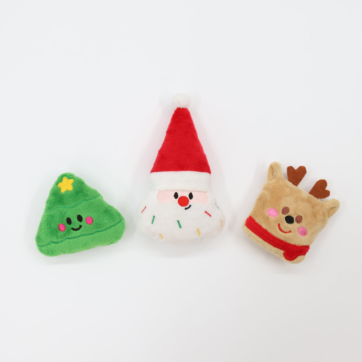 Santa, Reindeer and Christmas Tree Trio 4"