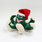 Green Octopus with Santa Hat 15"