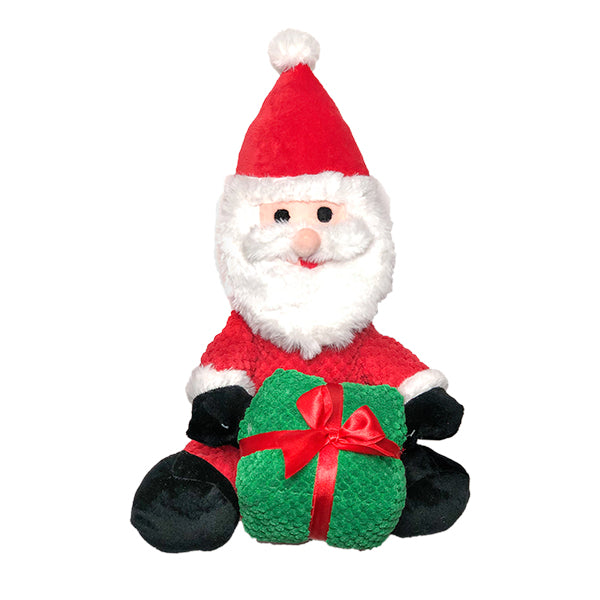 Playful Pair Santa with Present 15"