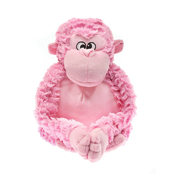 Patchwork Pet Pink Gorilla Plush Dog Toy 
