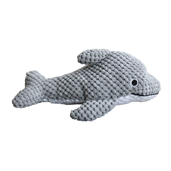 Patchwork Pet Plush Dolphin Nautical Dog Toy 