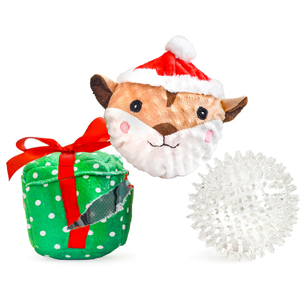 Squirrel in a Present Prickle Ball 5"