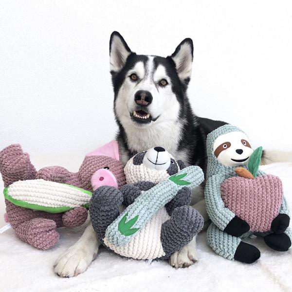 Interactive dog toys sydney the sloth patchwork pet dog toy husky with toys