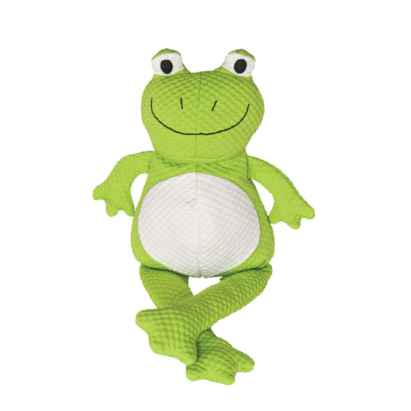 Patchwork Pet Frog Plush Dog Toy 